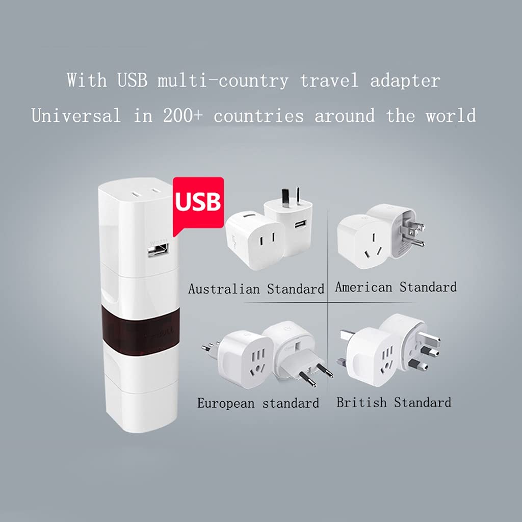 Międzynarodowa Wtyczka Adaptera Podróżna, Adapter Gniazdo Podróżowanie Universal Converter Plug, Adapter Travel Socket International, (Color : B Without USB)