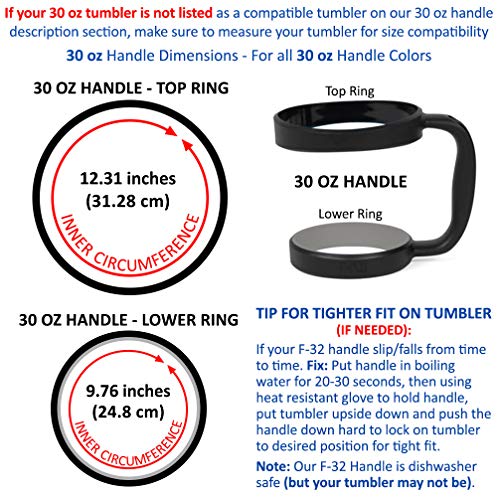 F-32 Handle - 19 Colors - 30Oz Size - Compatible With 30 Oz Yeti And 30 Oz. Ozark Trail Tumbler Travel Mug (30Oz, Hot Pink (Neon)) #TOP3