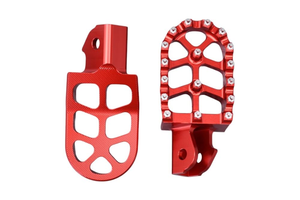 avdb - motocykl Podnóżek Cross/Enduro kompatybilny z HONDA CRF 150 /CRF150F 2003-2018, CRF 250 / CRF250F 2019-2024, CRF 230 / CRF230F 2003-2021 aluminiowy prawy + lewy (czerwony)