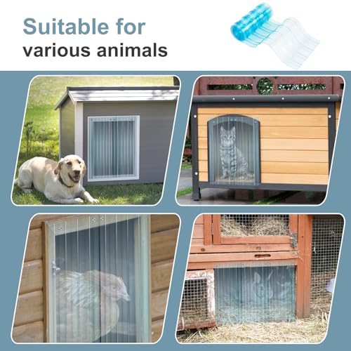 Uross Ersatzklappen für Hundetür, Transparenter Plastikstreifen Vorhang 20 cm x 180 cm, PVC-Umreifungsvorhang für DIY Hundehaustür, Hundetürklappen-Türstreifen, Türklappenstreifen für Hundehütten