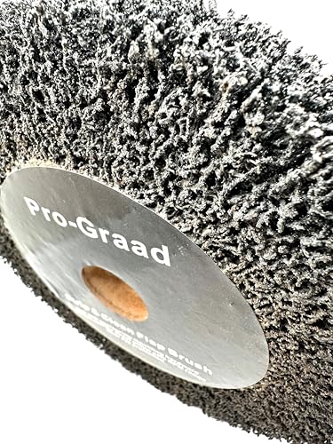 Image of 8 inch x 1 inch Black 40 Grit Extra Coarse Non-Woven Bench Grinder Strip & Clean Flap Brush Wheel, Metal Graining, Stripping, Rust & Paint Removal, Compatible for 1 /2 inch, 5 /8 inch, 3 /4 inch, 1 inch, 1-1 /4 inch Arbor