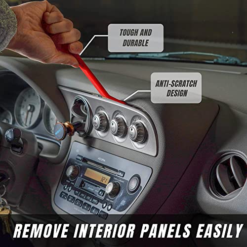 Sunplustrade Auto Trim Removal Tool Set (No Scratch Plastic Pry Tool Kit) - Auto Trim Tool Kit Car Tools, Easy Door Panel Removal Tool, Fastener Removal, Clip, Molding, Dashboards, Interior Trim Tools #TOP1