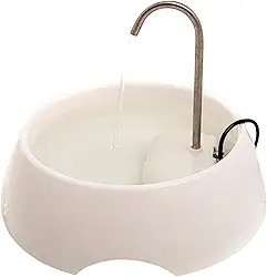 AMICUS - Fonte Bebedouro de Água Portátil AQUA MINI para Gatos e Cães - Fontes de Água para Pets, Bebedouro para Animais de Estimação - Adaptável, Aço Inoxidável, Bivolt - 1,2L de Capacidade - Branca