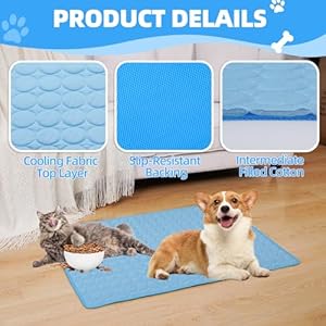   Dog-Cooling-Mat-Pet-Sleeping-Pad-Washable-Bed-Crate-Mat-Ice-Silk-Cooling-Mat-for-Extra-Large-Dogs-Cats-Kids-and-AdultsNon-SlipFoldable-40-x-28-Inches