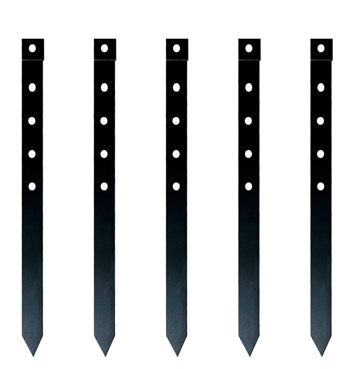 24Pcs Metal Garden Landscape Edging Stakes Black,10in anchoring Stakes Landscape Anchoring Spikes for Terrace Board, Grass Barrier, Landscape Edging Coil, Garden Liner, Bender Board