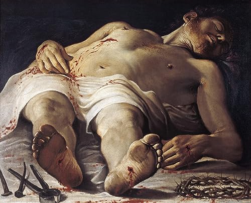 Impression prints toile Christ mort Annibale Carracci - Peinture murale premium