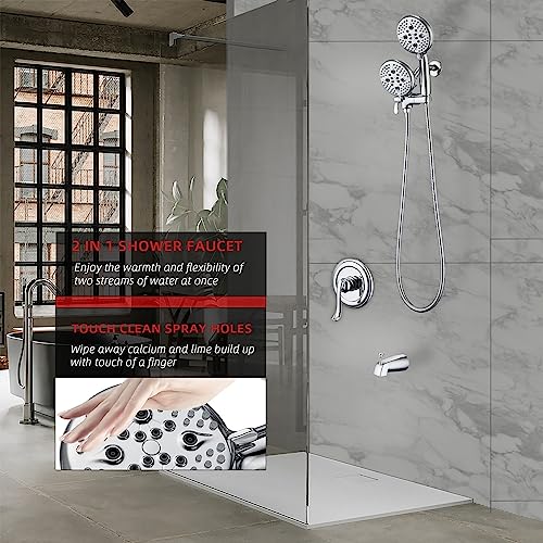 Set de grifería para ducha ELLO&ALLO con acabado níquel cepillado, combinación monomando con válvula incluida miniatura 7