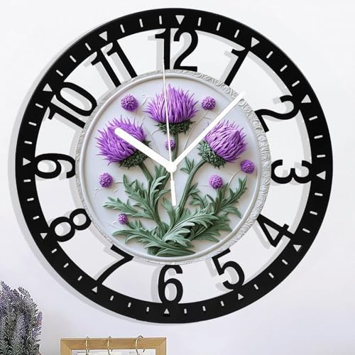 Reloj de Pared Analógico 25 cm Silencioso Madera y Metal miniatura 1