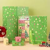 Calendario de dulces para fiestas, de adviento vacía, estuche multiusos para 24 días, almacenamiento decorativo reutilizable, organizador creativo de vacaciones, para calcetines, joyas, etc