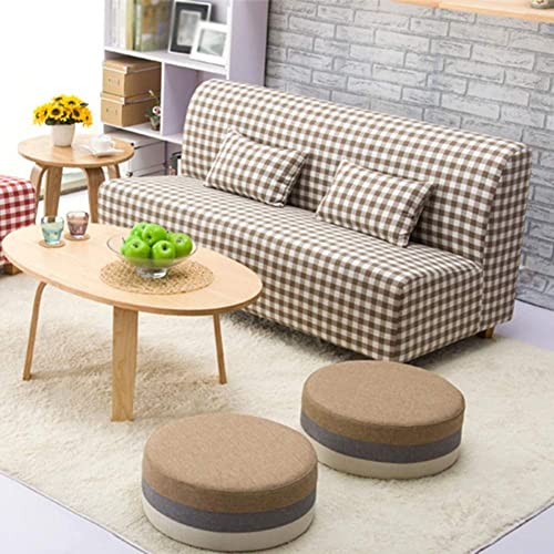Table basse décorative à la maison avec pouf de sol marron - 2
