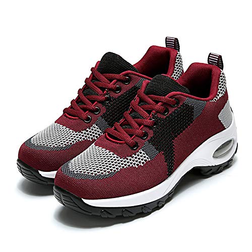 Zapatillas De Deporte Mujer - Zapatos De Deporte Rastreables En El Deslizamiento Sólido Casual Women's Fashion Ligerous Sport Women's (Red 37)