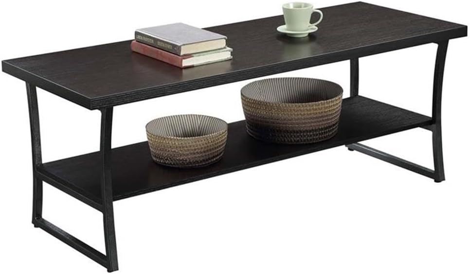 Convenience Concepts X-Calibur Coffee Table, Espresso / Slate Gray Frame