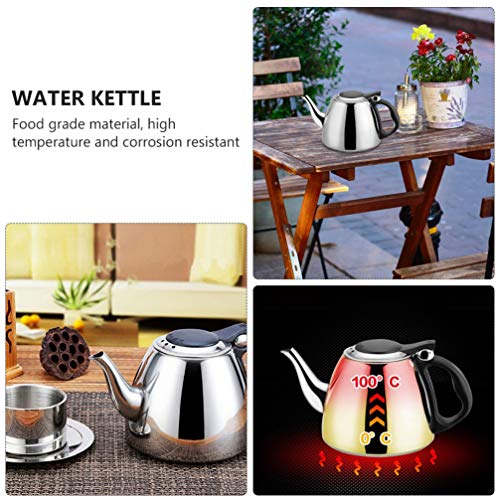 Cabilock 1. 2L Chaleira De Aço Inoxidável Fogão de Água Fervente Chaleira Bule de Água De Fundo Chat