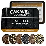 Smoked Sea Salt Sampler Set, Alderwood, Cherrywood, Bacon and Garlic Smoked Salts, Gourmet Cooking Gift, 0.5 oz x Bundle of 6 Flavored Salts - Caravel Gourmet Salt