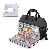 Teamoy Bolsa de Máquina de Coser, Maletas Portátil para Máquina de Coser con Correa para el Hombro y Tachuelas Inferiores, Compatiple con Singer Brother y La mayoría de Máquinas Estándar, Negro.