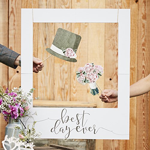 Ginger Ray Giant Wedding Photo Frame Or Backdrop - Text: Best Day Ever