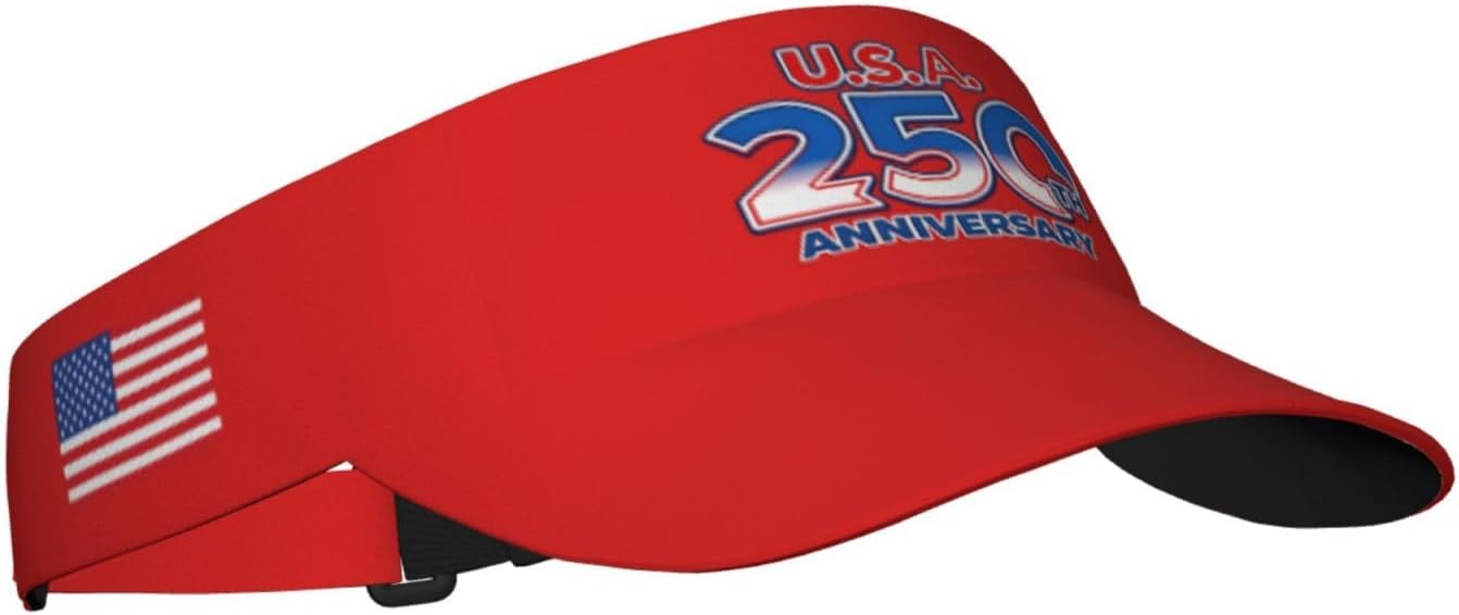 USA Visor Hat Sun Adjustable Sports Beach Cap Men Women Adults