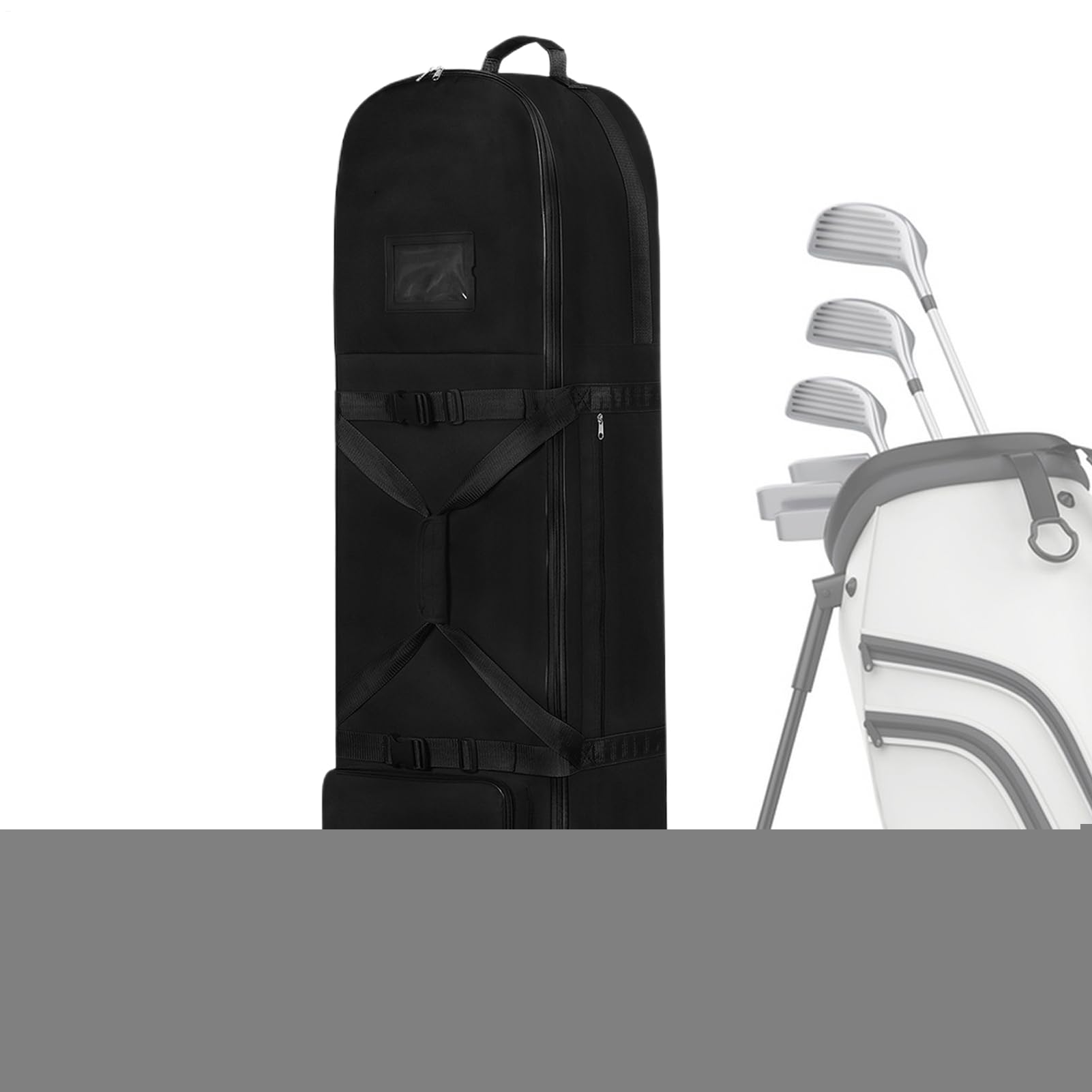 Bolsa de viaje de golf – Portaequipajes acolchados para palos de avión, equipaje resistente al agua con ruedas suaves, funda de protección plegable de lados suaves, ideal para viajes en avión