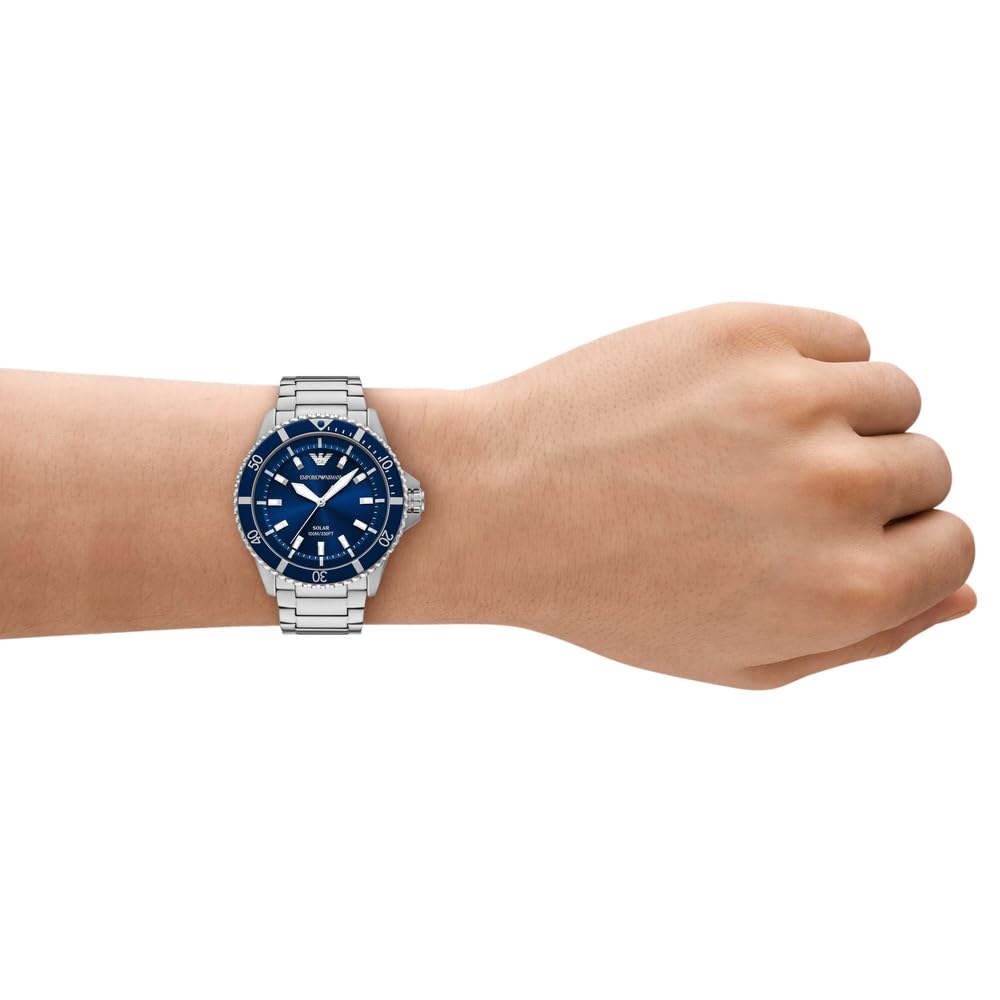 Emporio Armani Herren 42MM Silberfarbene Edelstahluhr, AR11697