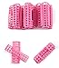 McKay 12 Pc Professional Mini Snap On Rollers Set - Makes Tight Curls; Extra Small ½"x 2" Hair Curlers - Pink