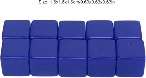 Miniatura 6 de Juego de dados en blanco, 30 piezas de 0.630 in, dados en blanco de seis caras para escribir en cubos (azul)