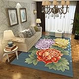 Flur Teppich Staubdicht Große Blumen Im Pastoralen Stil Rot Grün Lila Grau Gelb Blumen Esszimmer Vorleger Flur Sofa Matte Kinderzimmer Schlafzimmer Teppivh 200X250cm