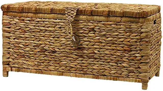 Baúl de Mimbre Natural - Almacenaje Rústico Claro (72x34x35)