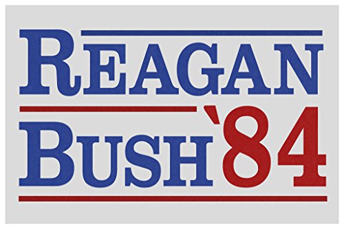 Reagan Bush 84 Campaign Poster Ronald George Bush Politics Political Tandem Picture Photograph Office School Room Home President US Cool Wall Art Print Poster 18x12