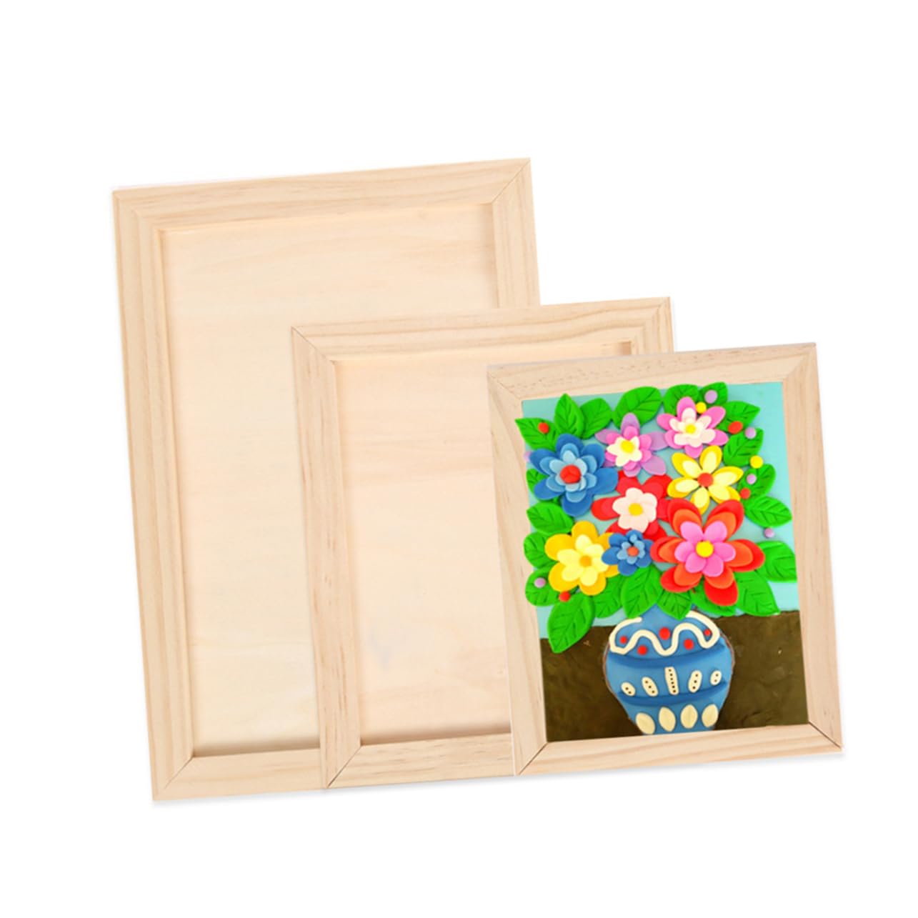 Veemoon 2pcs Wooden Picture Frames for Boys and Girls Artwork Display Diy Photo Display Stand for Party