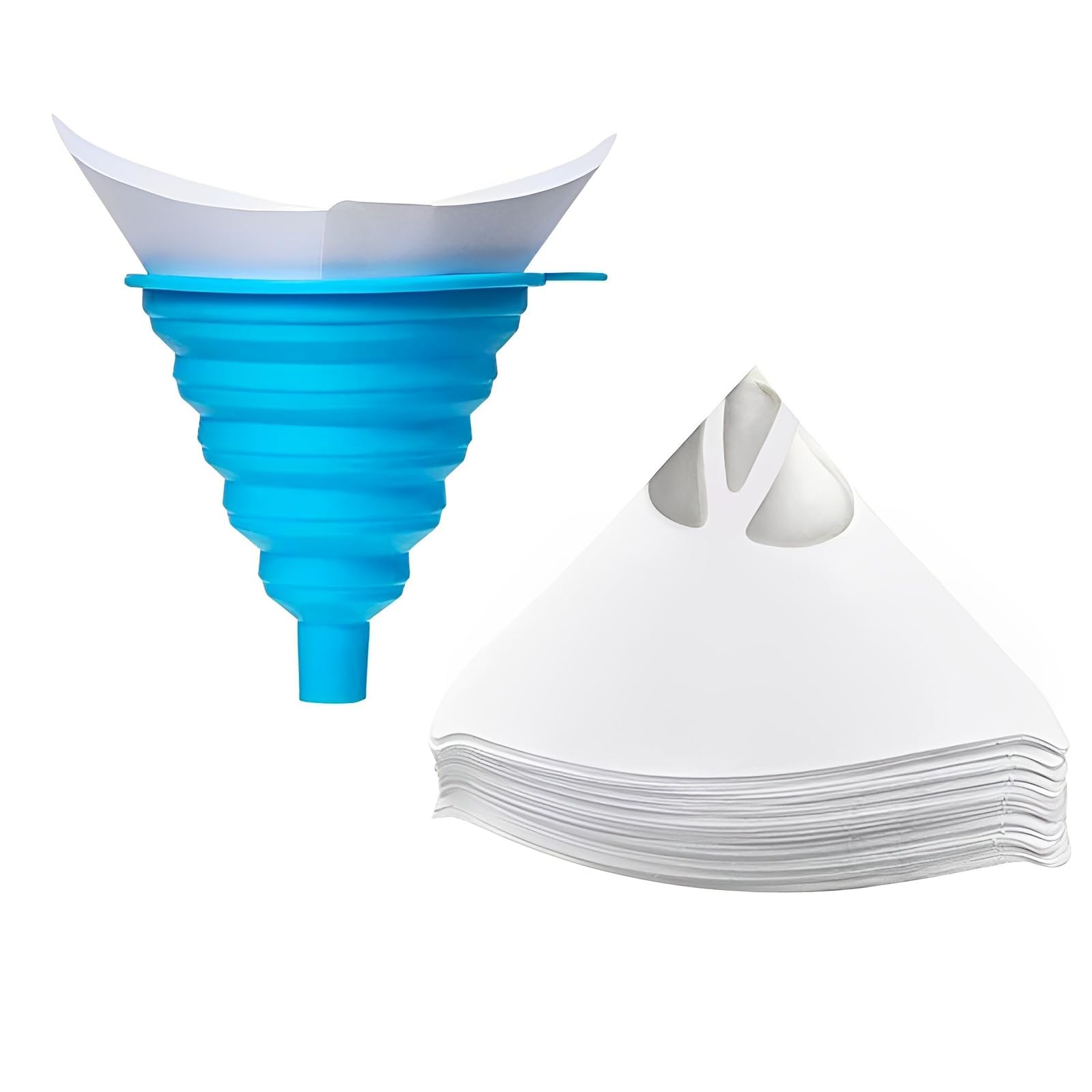 QXCFTW Paint Strainer, 100Pcs Paint Filter, Resin Filter Disposable Paint Strainers for Automotive Spray Paint, Art Painting Cooking Oil Filter with Cone Silicone Funnel Filter