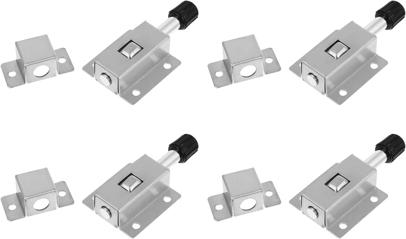 Door Lock Gate Bolt,twist latch lock,bolt Latch,Slide Bolt Door Lock Hasp,8pcs Stainless Steel Door Bolt Lock Latch Security Sliding Lock Heavy Duty Door Latch Sliding(Color : Silver Eight) ( Color :