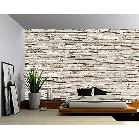 Picture Sensations® Canvas Texture Wall Mural, Stone Brick Wall Background, Self-Adhesive Vinyl Wallpaper, Peel & Stick Fabric Wall Decal - 48x36 Cover