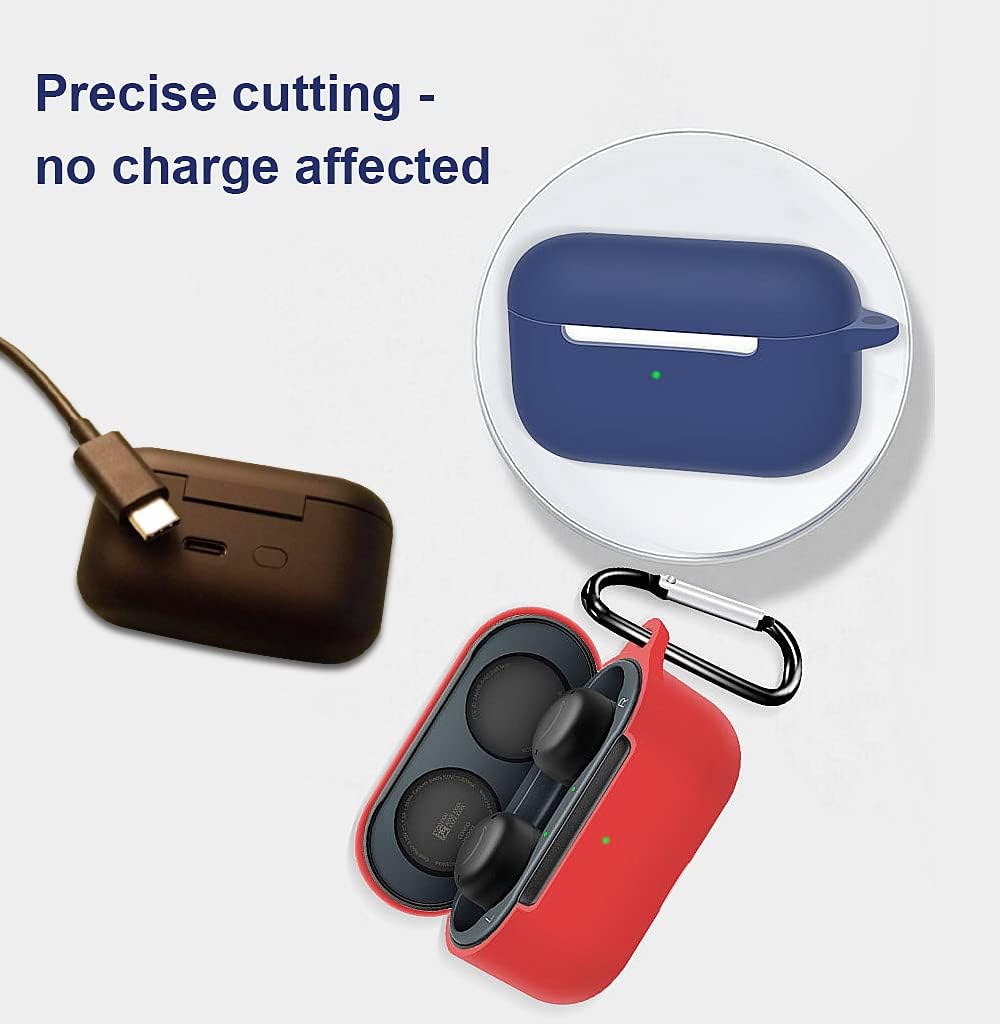 Compatible for Amazon Echo Buds 2 Wireless Earbuds Case with Keychain,Silicone Protective Cover Accessories Compatible with Amazon Echo Buds 2 Generation (Dark Blue) image 3