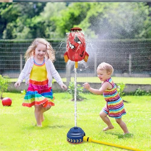 Miniatura 3 de Rocket Rocket Wassersprinkler Kinder Outdoor Rocket Water Sprinkler Mit Sprinklerköpfe Wasserspielzeug Garten,Wassersprinkler,Outdoor Wasserspielzeug Sprinkler