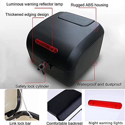 Baúl de moto rectangular con respaldo para tus viajes de fin de semana 5