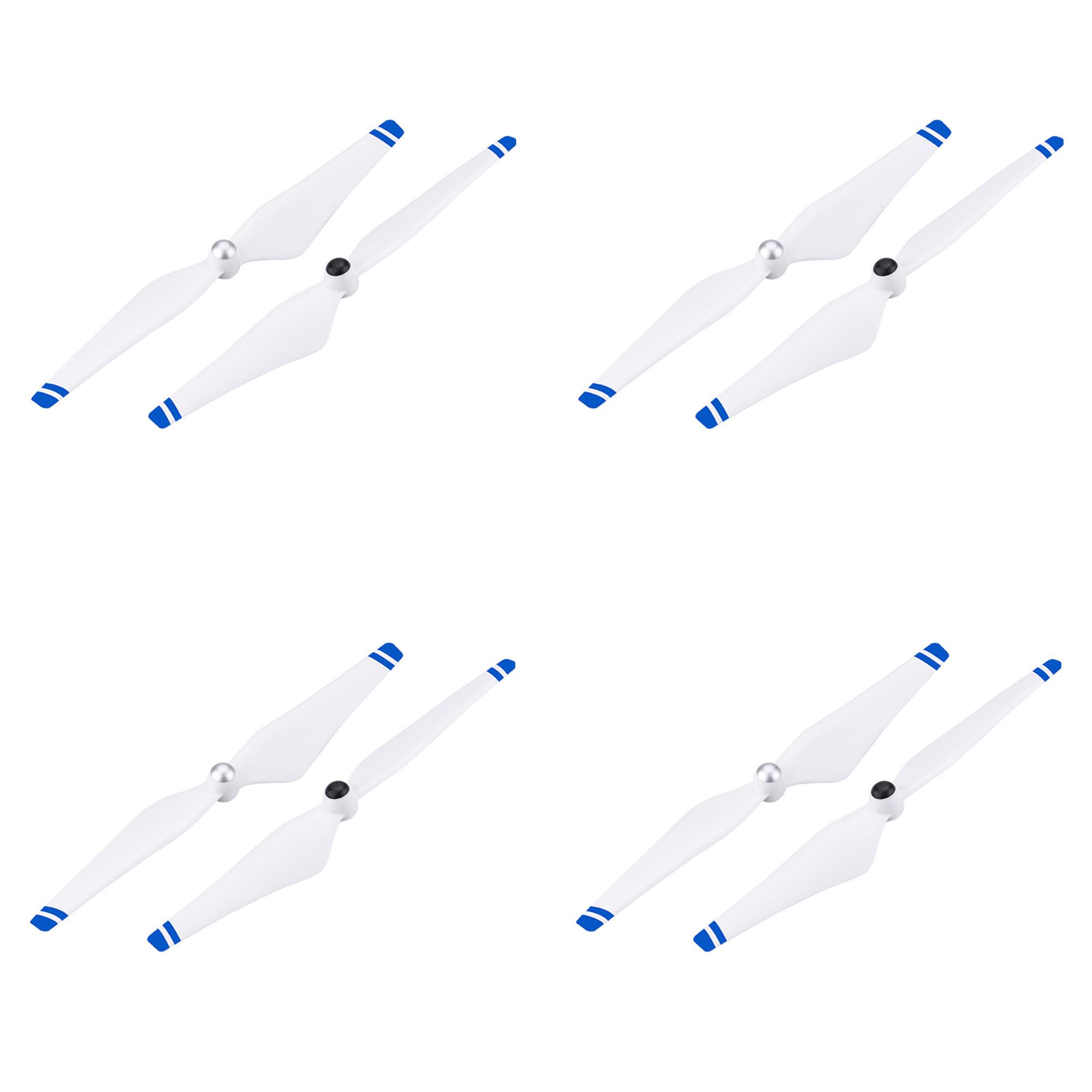 4 pair Drone blade self-tightening paddle is suitable for DJI Genie 2/3/3S/SE (White with blue border)