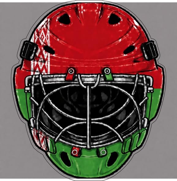 Autocollant sticker vinyle waterproof casque drapeau hockey belarus bielorussie