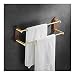 DTKJ Porte-Serviette Mural Serviette Murale Murale 3 8cm Porte-Serviettes, Balai de Salle de Bain en Aluminium Barret de Serviette en Or, sans Forage Porte-Serviettes en Noyer pour la Cuisine Bain