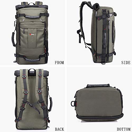 KAKA Travel Backpack,Carry-On Bag Water Resistant Flight Approved Weekender duffle backpack Rucksack Daypack for Men Women (Green)