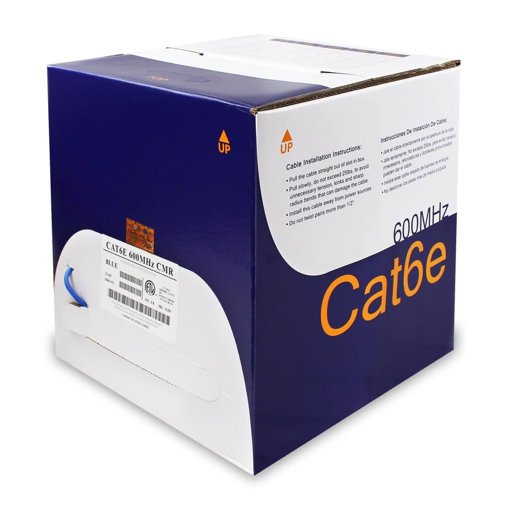 WAV-CAT6E-CMR-WH Cat6 E 600mhz Cmr White