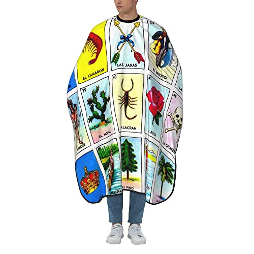 errtavt Mexican Loteria Cards Hair Cutting Cape Hair Cut Cape for Women/Men Waterproof Haircut Apron Cover for Barber & Home Use 55