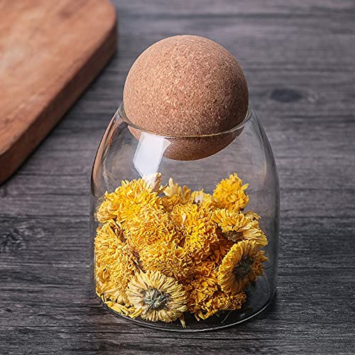 Glass Jar With Wood Lid Ball Jar Food Storage Container Clear Candy Jars Food Storage Canister Sugar Coffee Tea Beans Spice Salt Storage 3 Pcs #TOP6