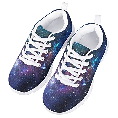 Showudesigns Size 12 Boys Shoes Galaxy Fitness & Cross-Training Shoes Girls Athletic Gym Running Sneakers Slip-On Laces Up Trainers Daily Footwear Lightweight Blue #TOP1