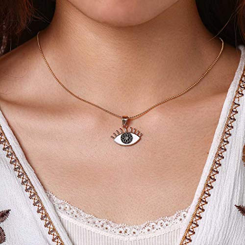 Bmirth Boho Evil Eye Necklaces Gold Short Pendant Neckalces Chain Jewelry Adjustable for Women and Girls