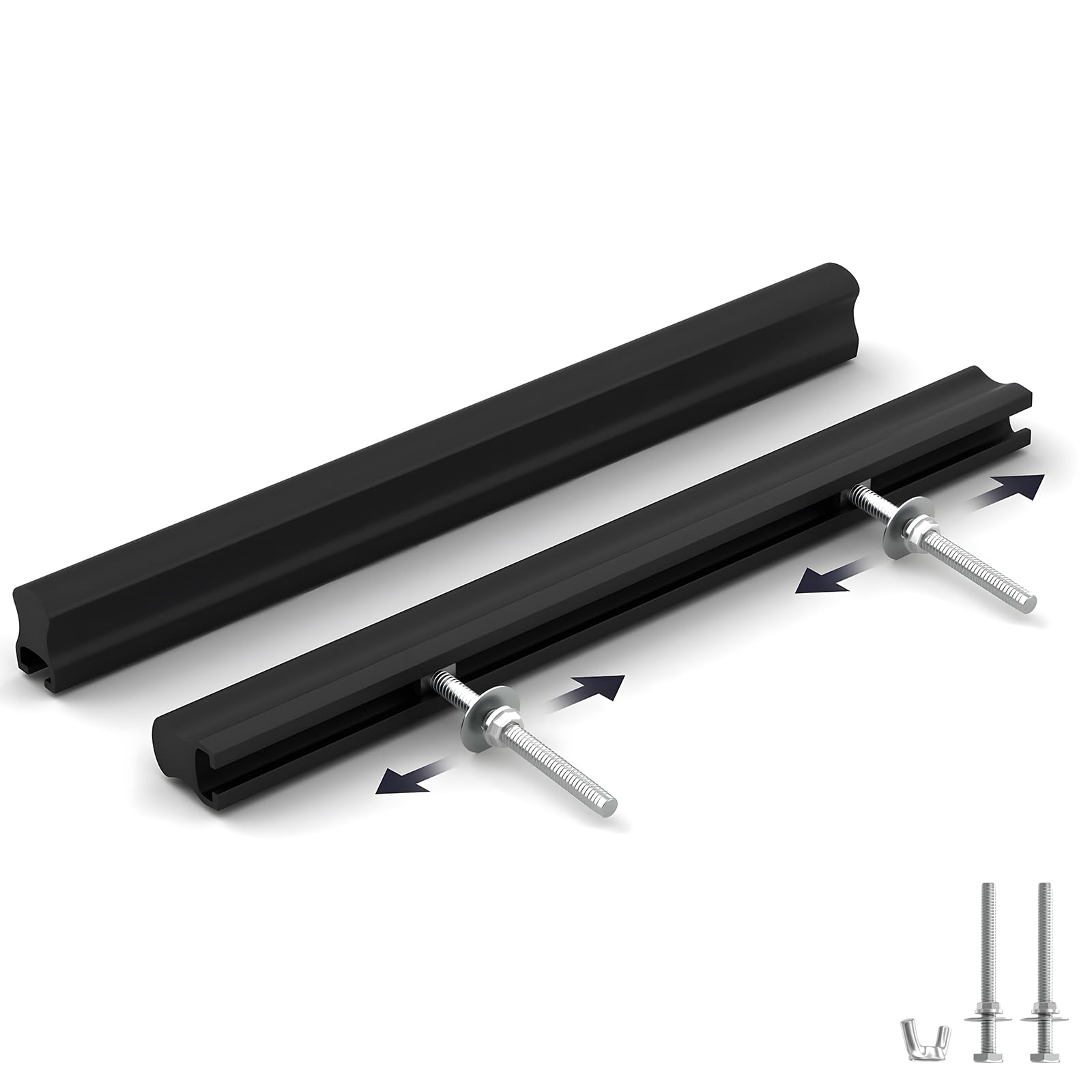 Goldenwarm 6 Pack 2" to 8"(51-224 mm) Hole Distance Adjustable Black Drawer Pulls Black Cabinet Handles for Kitchen Hardware