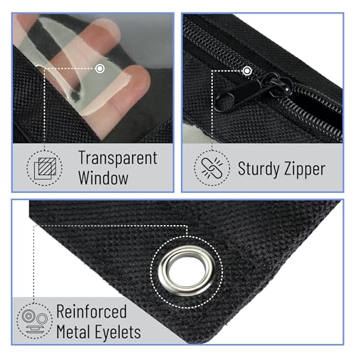 Image of Mr. Pen- Pencil Pouch for 3 Ring Binder, 30 Pack, 10 inchx6.75 inch, Smooth Zipper | Clear Window, Bulk Large Capacity Pencil Case with 3 Reinforced Grommets for School, Office, Supplies Storage | Clear Window, Bulk Large Capacity Pencil Case with 3 Reinforced Grommets for School, Office, Supplies Storage