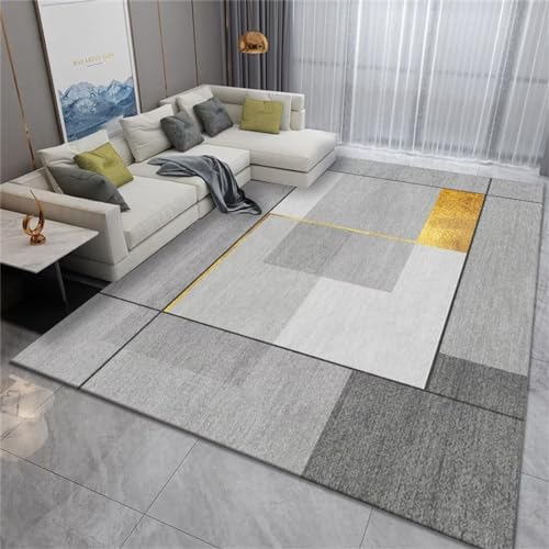 Tapis rectangulaire gris pour chambre enfant fille antidérapant 120x160