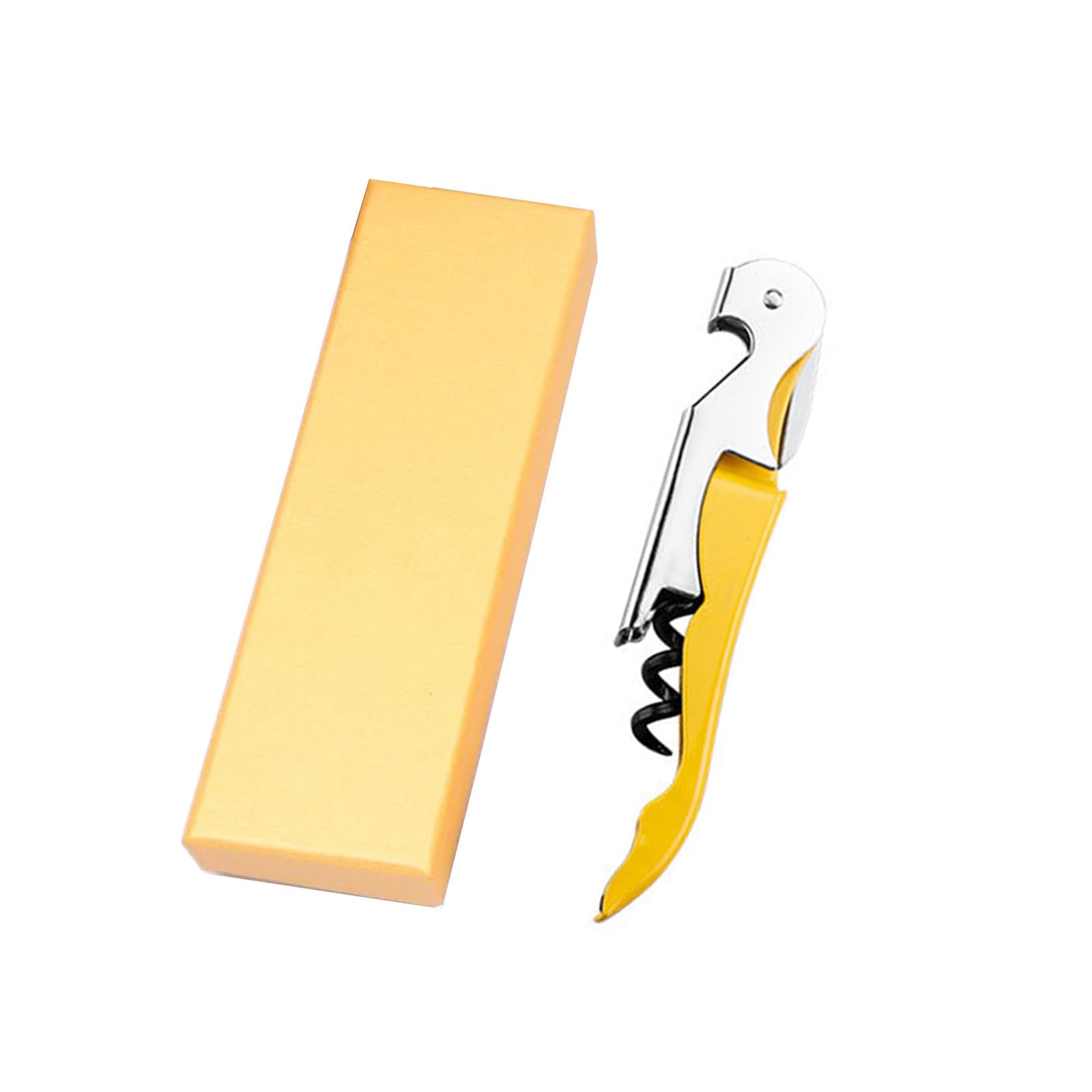 Waiter Corkscrew,68g 3 in 1 Professional Sommelier Corkscrew,Corkscrew Wine Opener Wine Opener,Stainless Steel,Gift Box (Yellow)