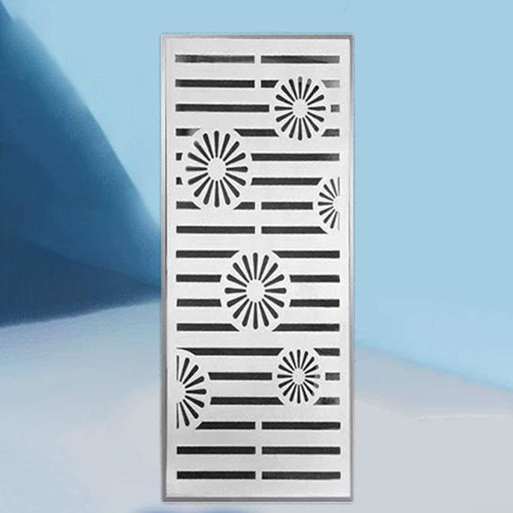 Griglia di scarico in acciaio inox con telaio, rettangolare, per patio, giardino, piscina, soluzione di drenaggio antiscivolo, colore argento, 200 x 300 mm o 200 x 400 mm (200 x 400 x 20 x 2 mm)