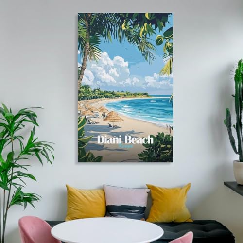 Impression sur toile Diani Beach Kenya 50x75 cm décoration murale